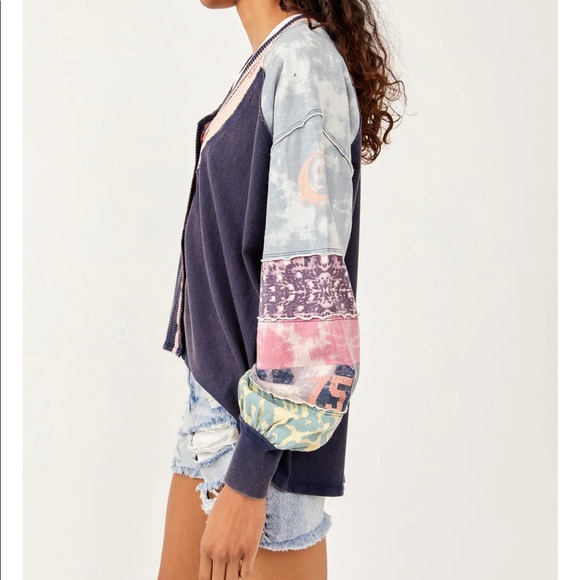 Free People Multi Print Marley Cardigan - Picture 2 of 5